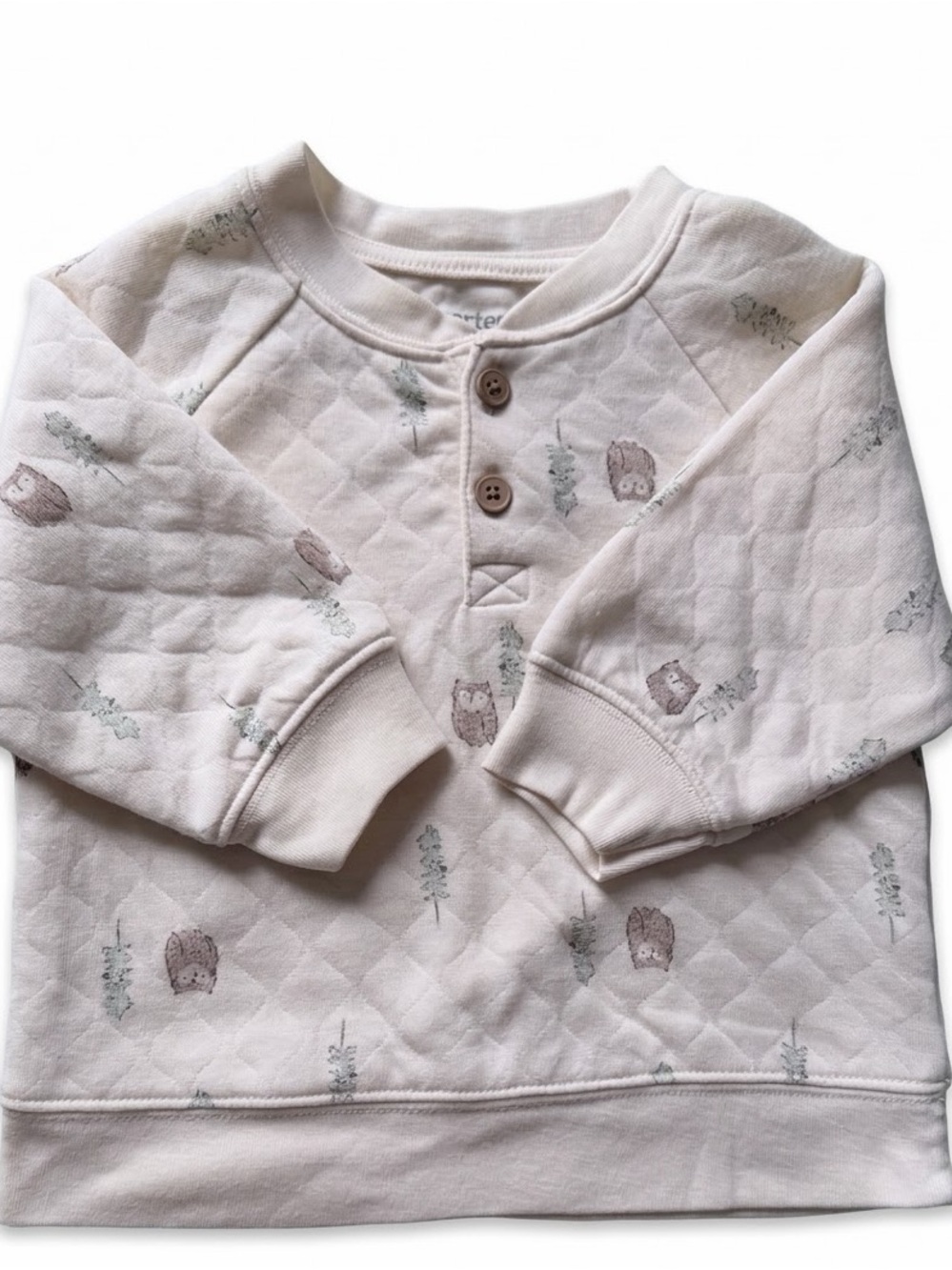 Baby 12 month Owl Henley Pullover